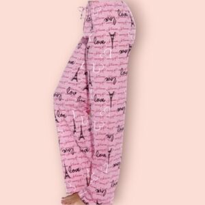 Just love valentine effel tower  hearts  graphic cotton  pajamas pants